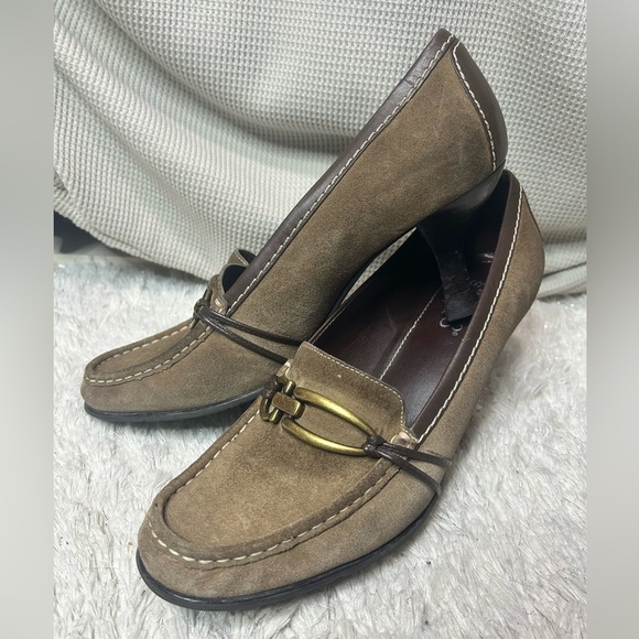 Women’s Retro Y2K Franco Sarto Suede Clog Heels 9.5 - Picture 1 of 6